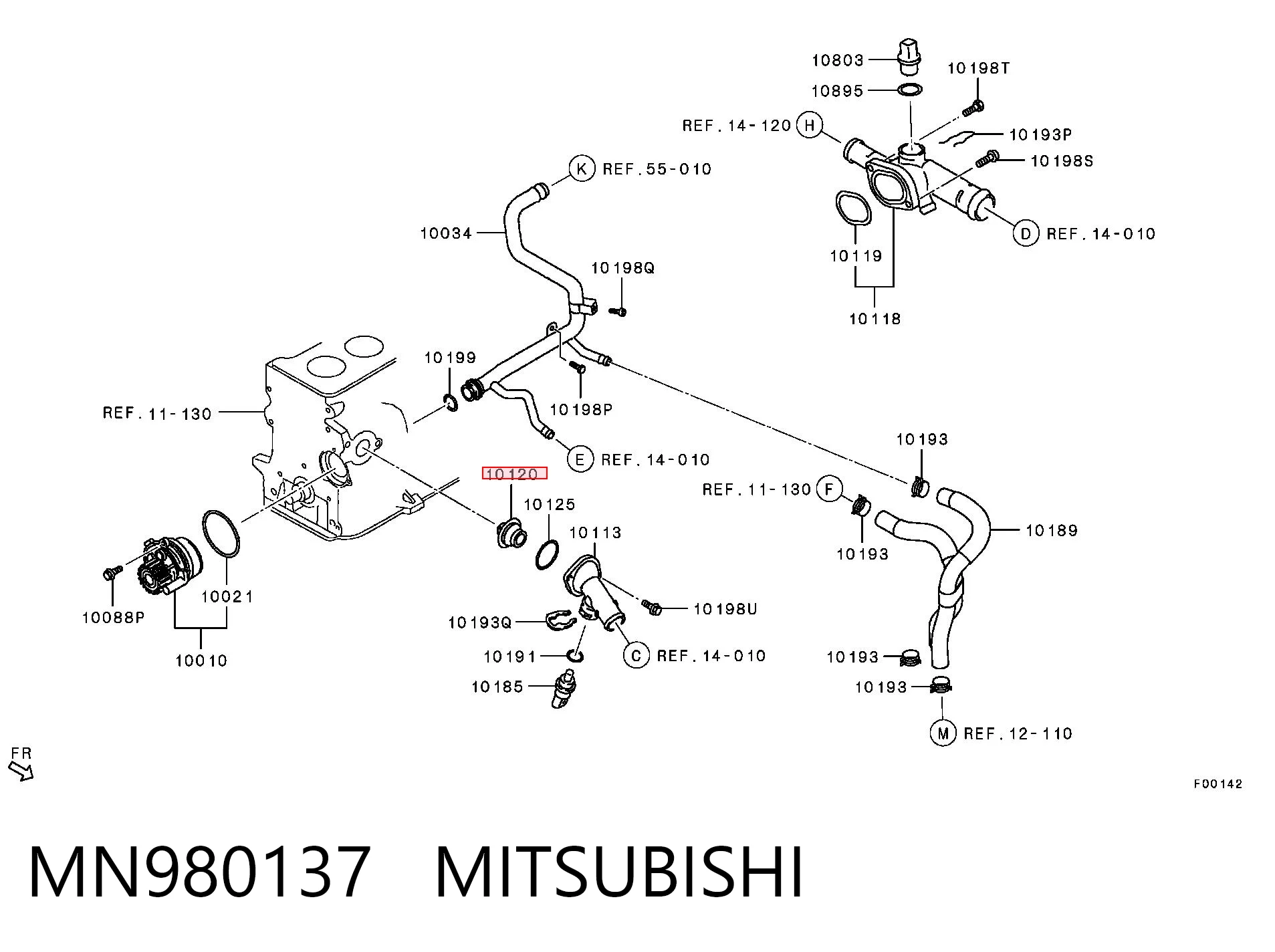 Термостат MITSUBISHI MN980137