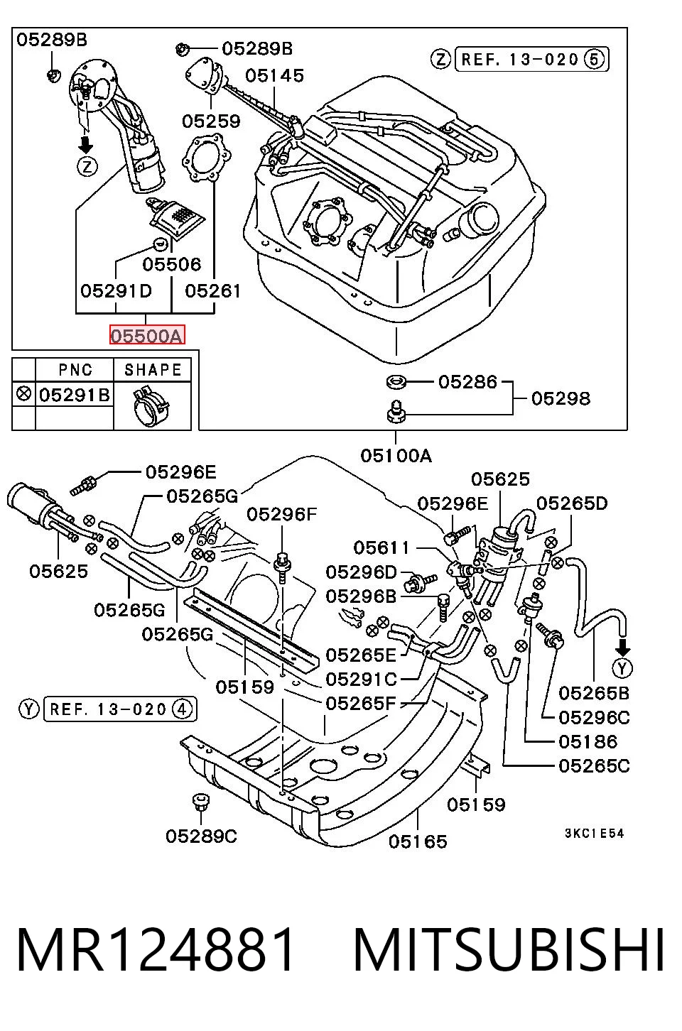 MR124881 Mitsubishi Топливный насос электрический погружной