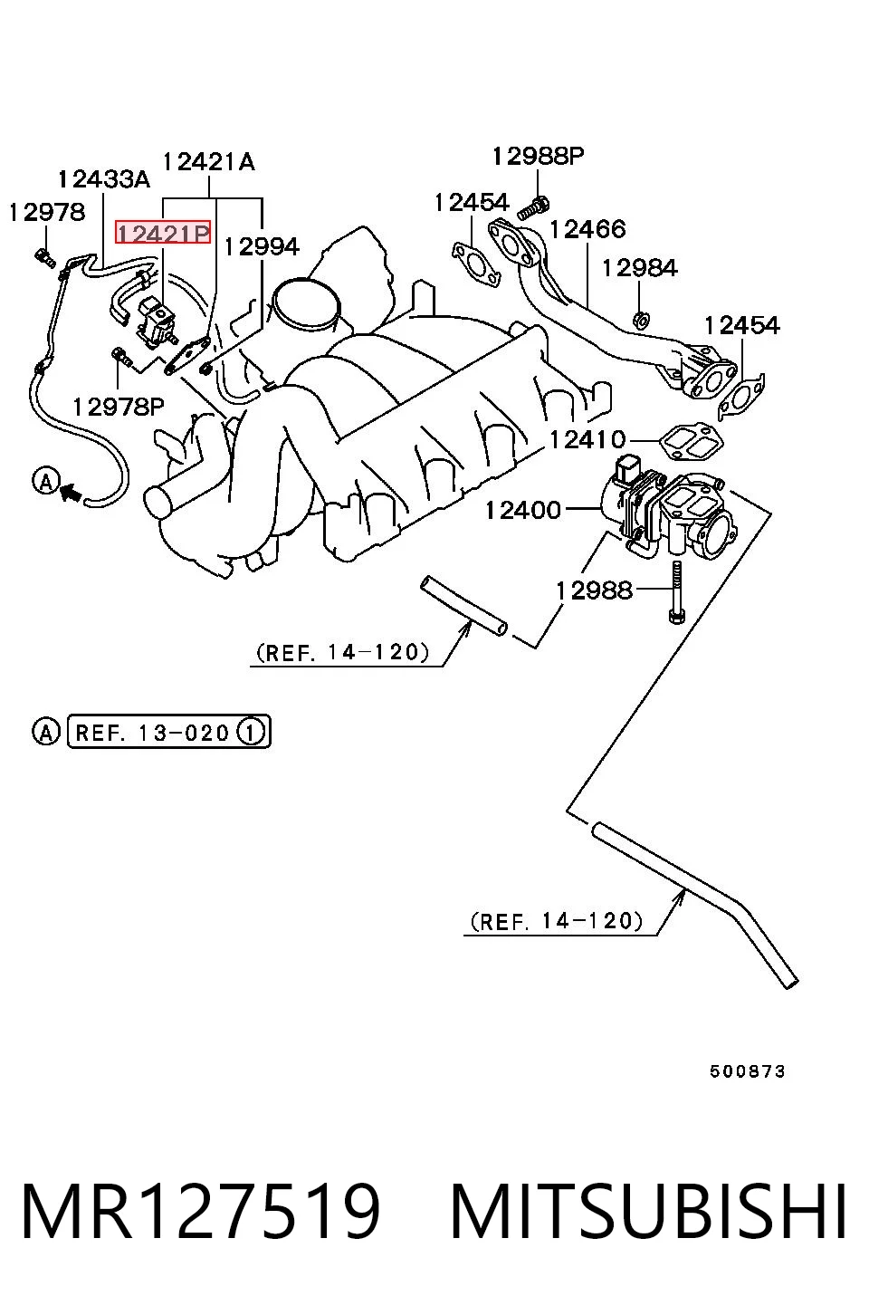 MR127519 Mitsubishi Соленоид давления наддува