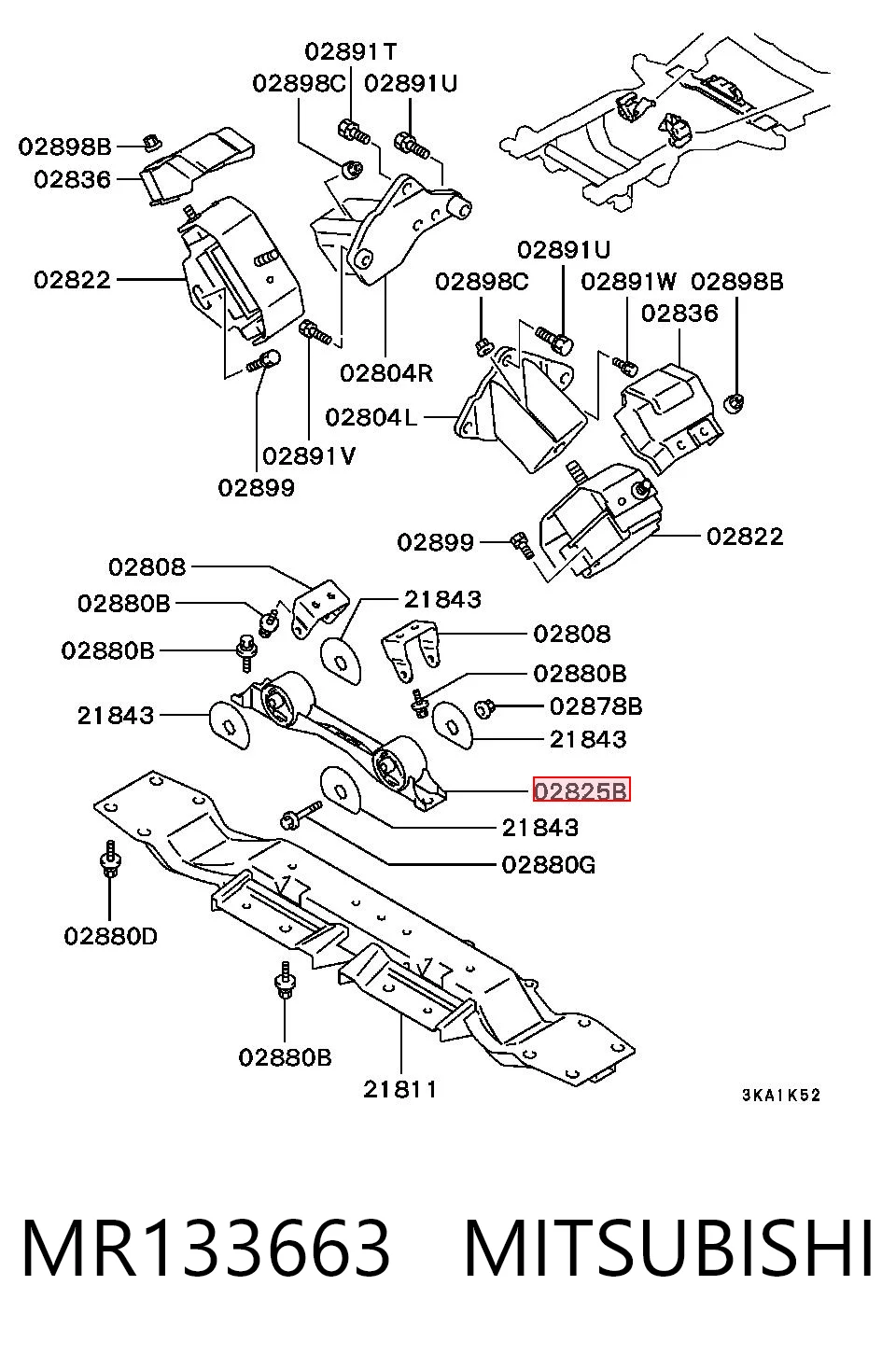 Задняя опора двигателя Mitsubishi Pajero II Canvas Top внедорожник (V2W, V4W) (1990 - 2004) цена, от 48.29 USD