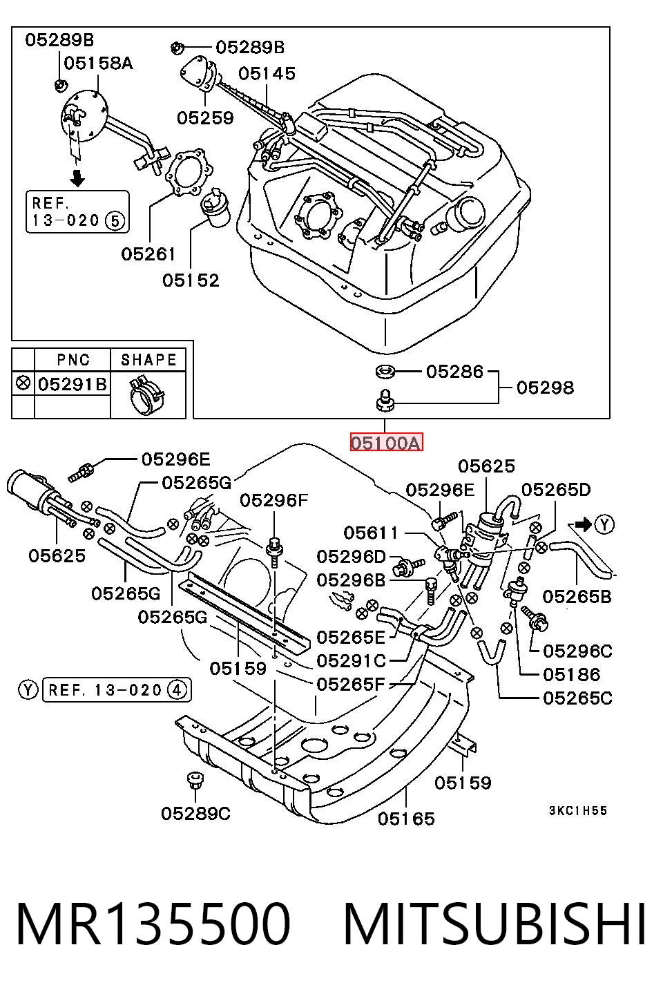 Бак топливный на Mitsubishi Pajero II Canvas Top V2W, V4W