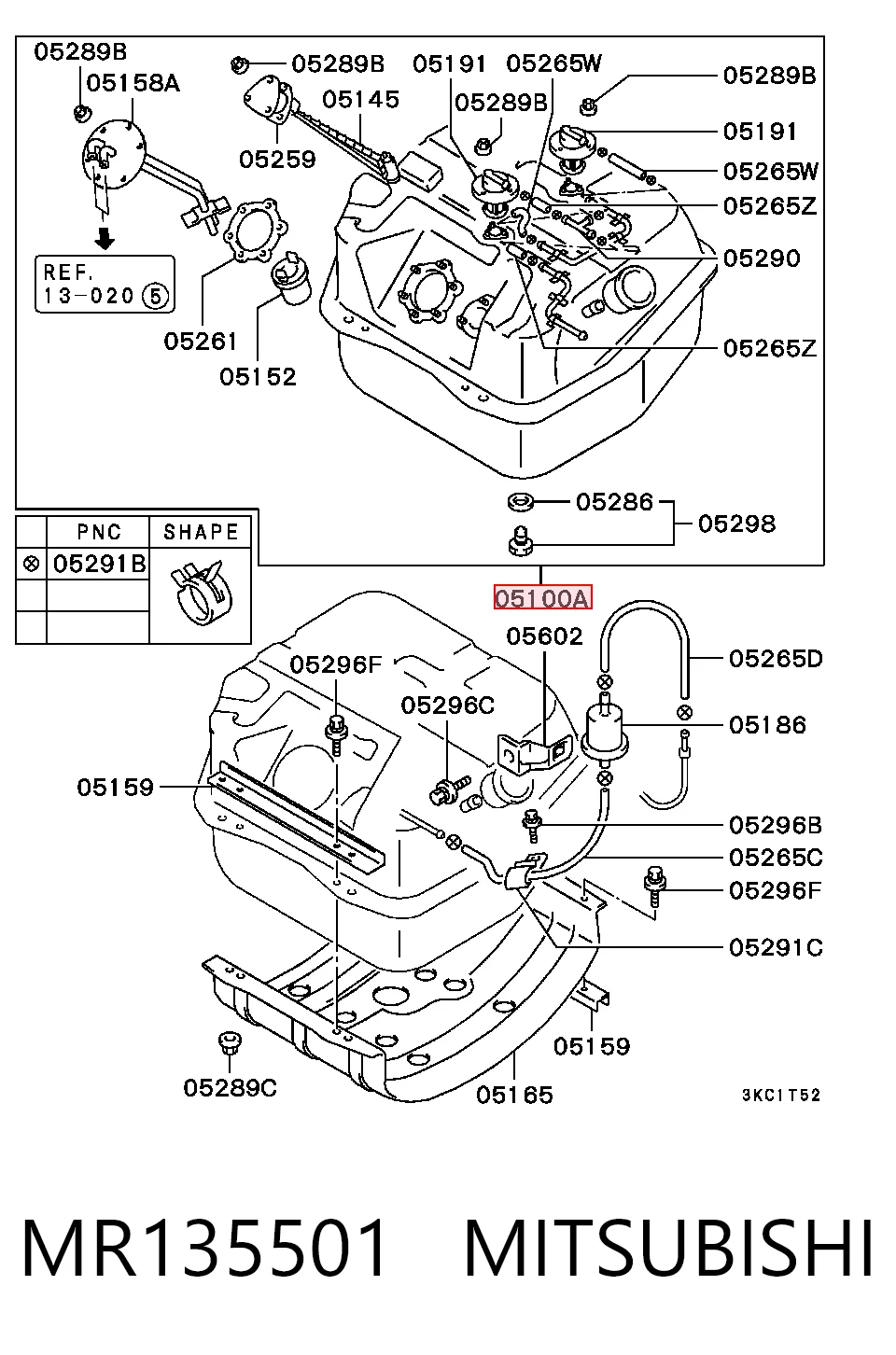 Бензобак Mitsubishi Pajero II Canvas Top внедорожник (V2W, V4W) (1990 - 2004) цена, от 152.04 USD