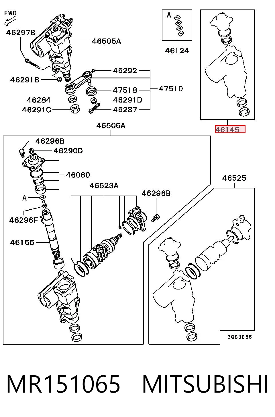 РМК рулеовго механизма Chrysler MR151065 цена, от 21.16 USD