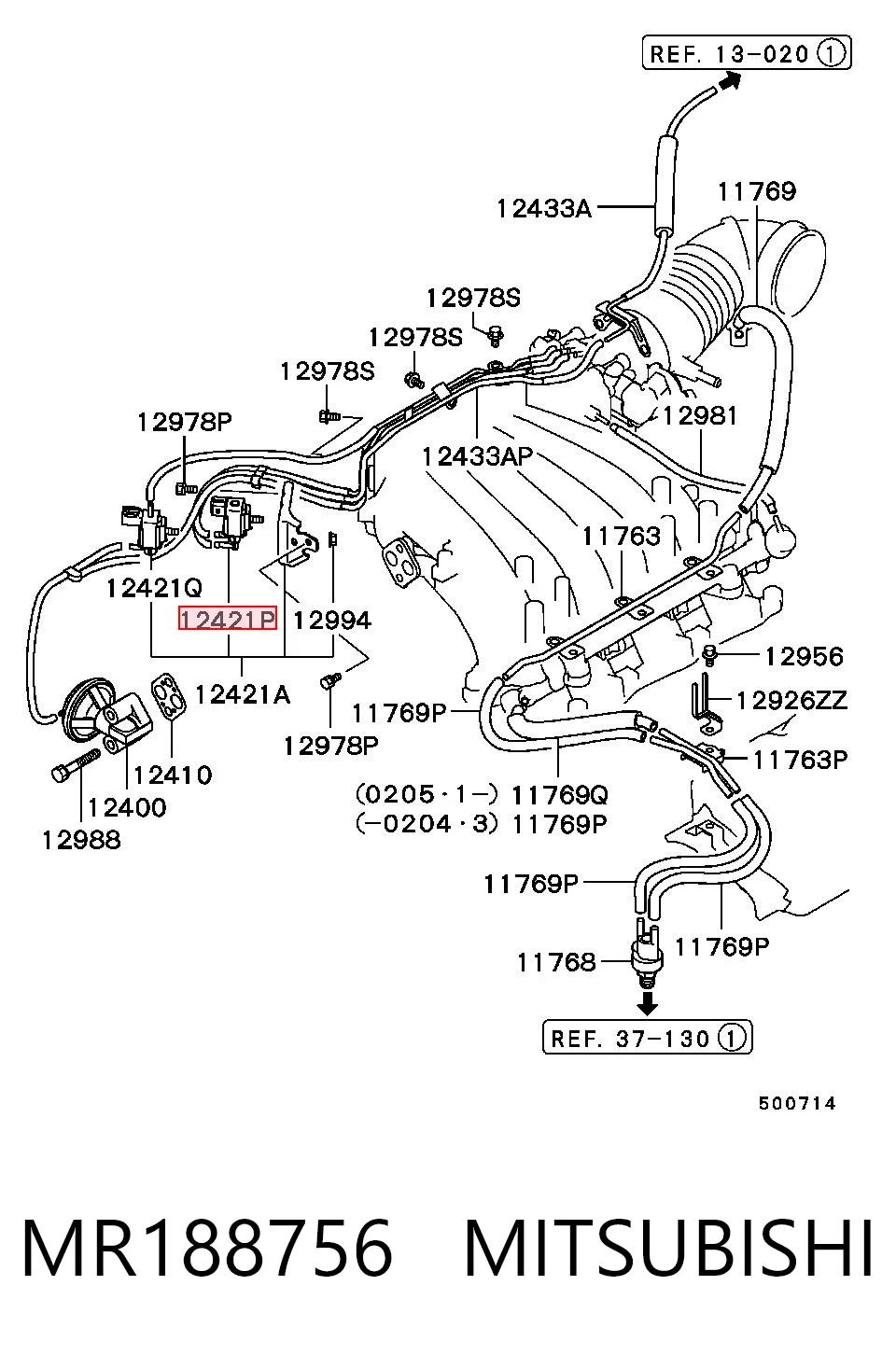 MR188756 Mitsubishi Соленоид давления наддува