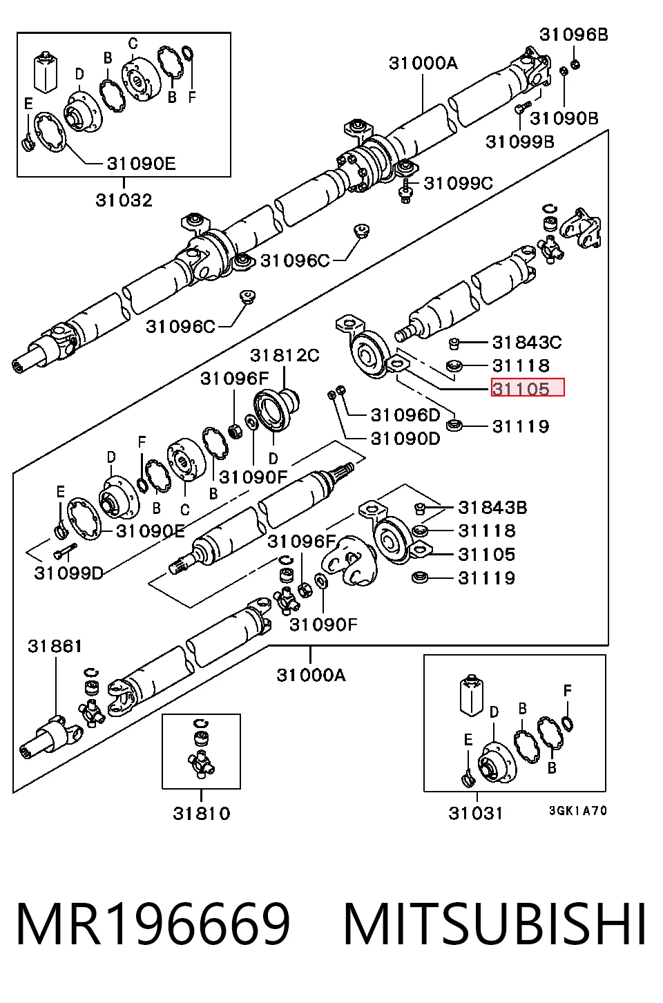 Карданный подшипник Mitsubishi Space Wagon III минивэн (N8, N9) (1998 - 2004) цена, от 8.24 USD