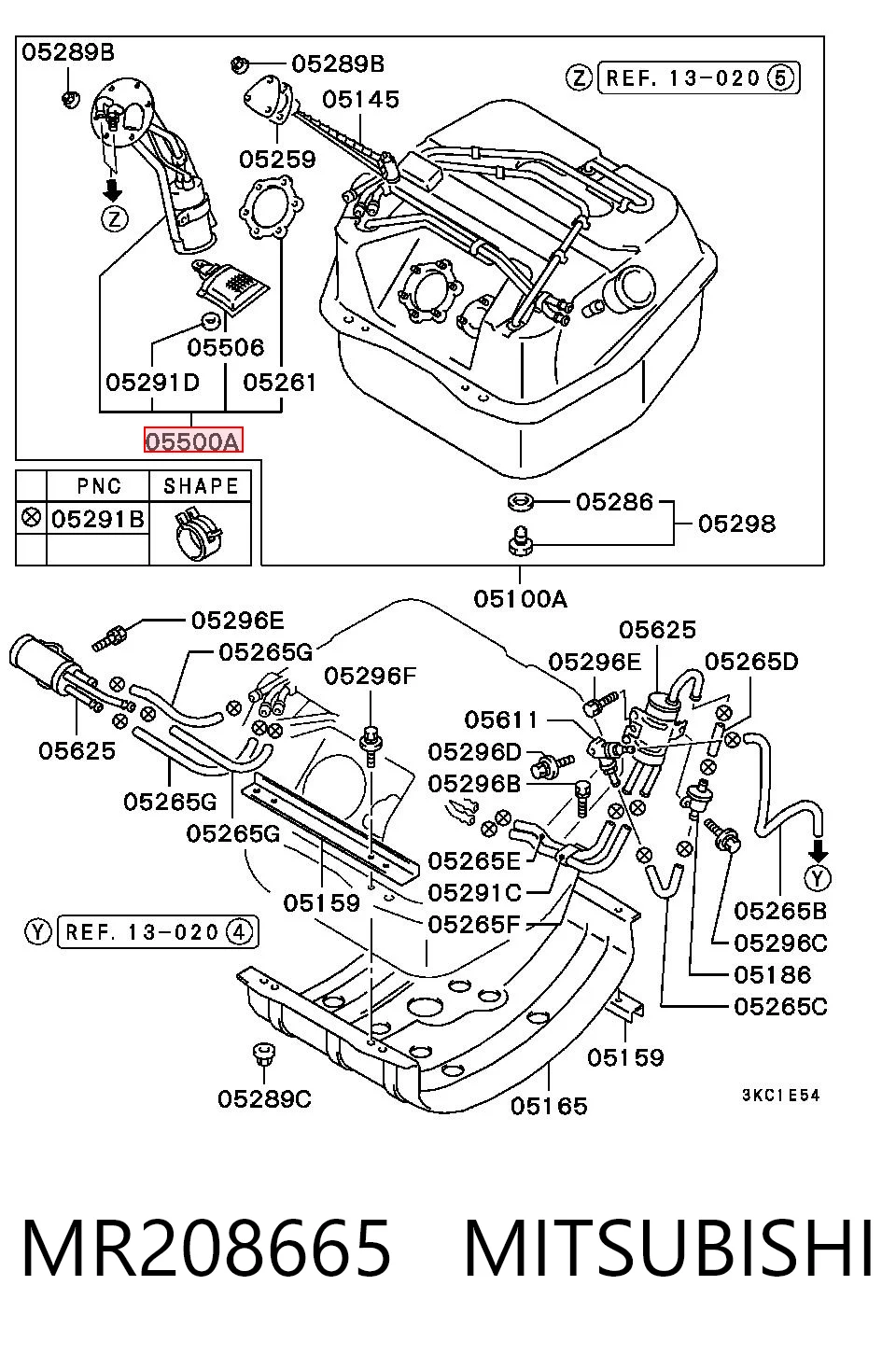 MR208665 Mitsubishi Топливный насос электрический погружной