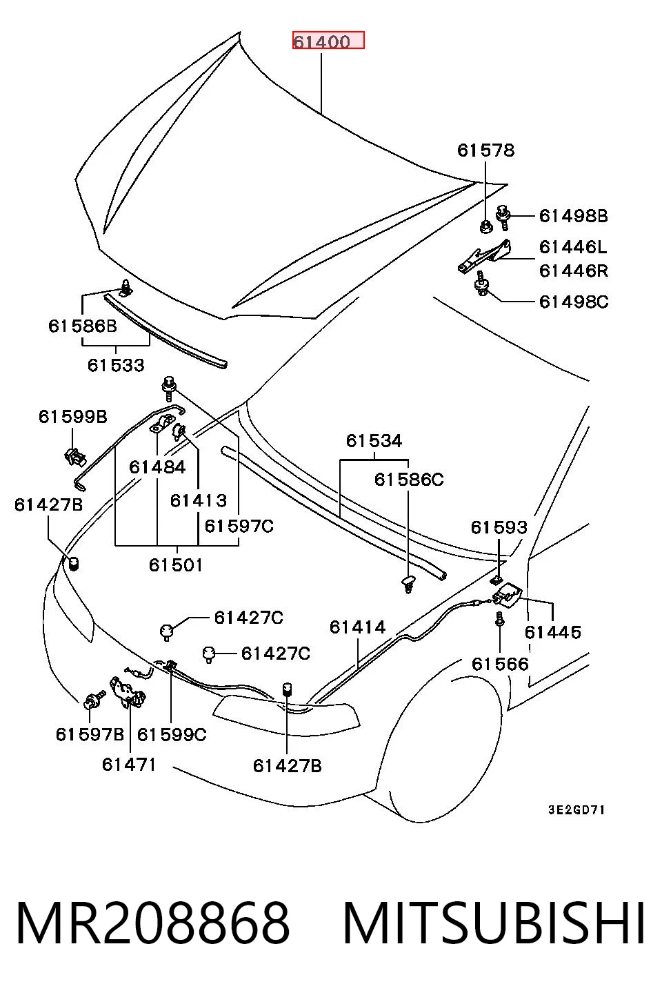 Капот на Mitsubishi Colt V CJA