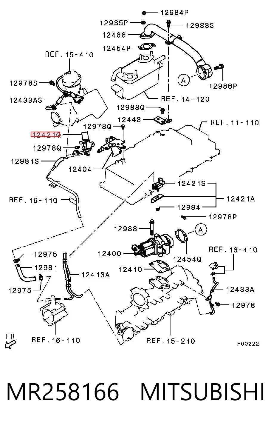MR258166 Mitsubishi Клапан соленоид регулирования заслонки EGR