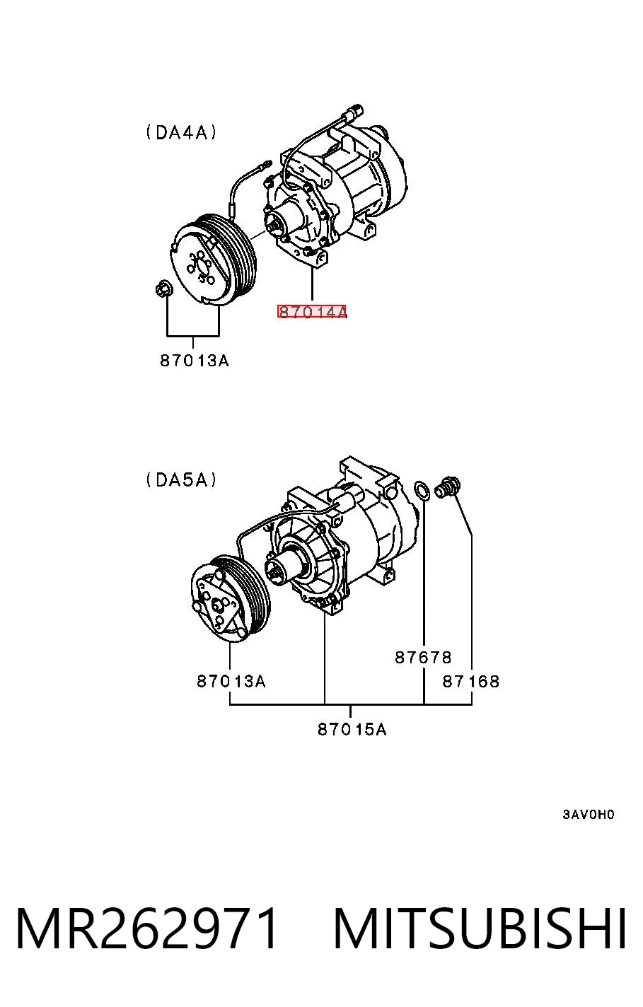 MR262971 Mitsubishi Компрессор хладагента