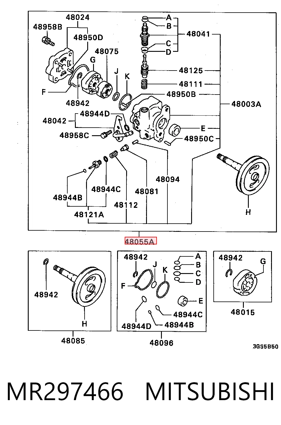Купить MR297466 Chrysler Насос рулевого управления