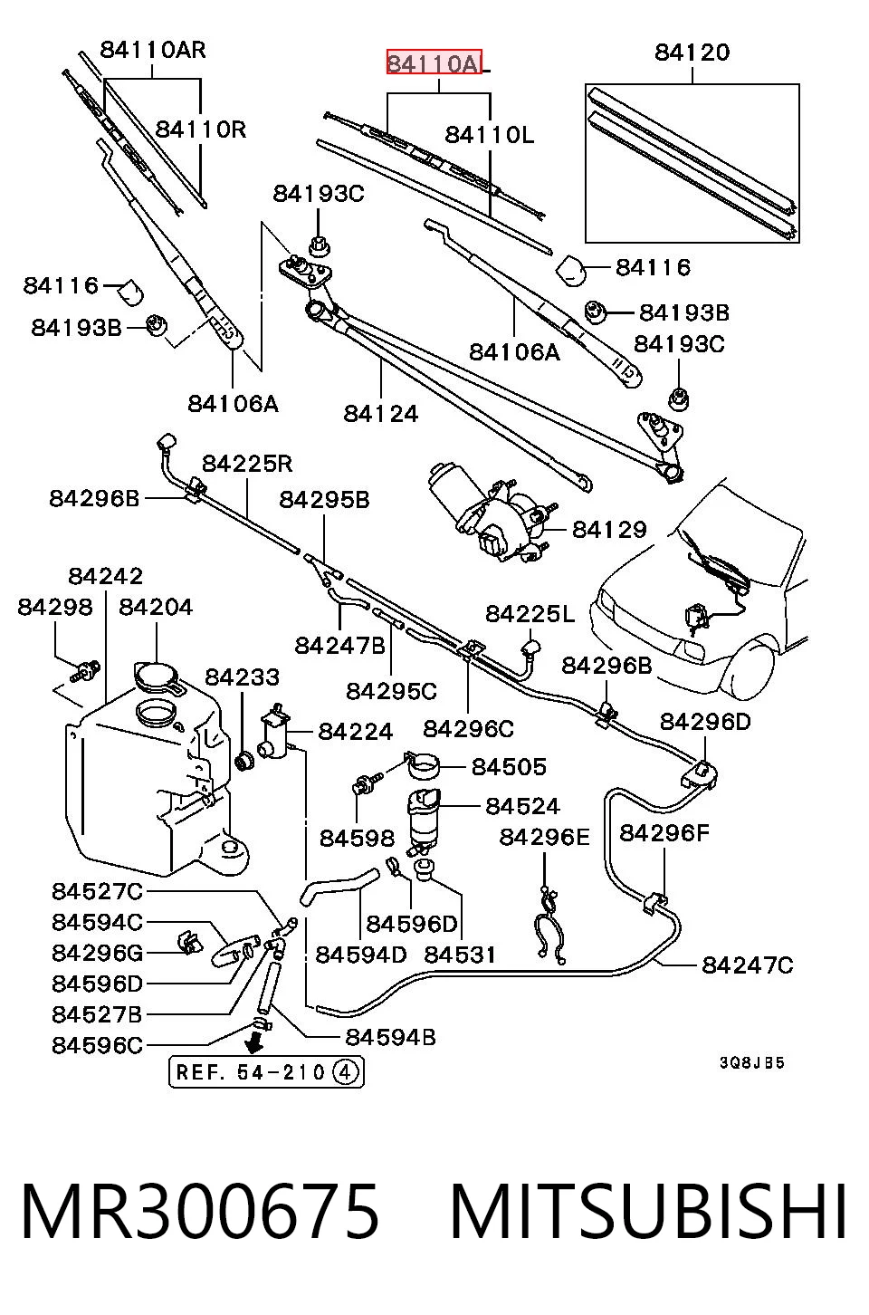 Щетка дворника правая Volvo 3345751