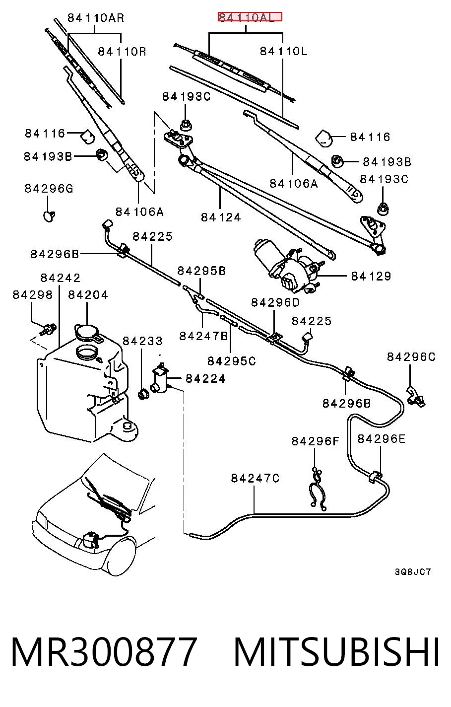 Щетка-дворник лобового стекла пассажирская 288901FG0A Nissan/Infiniti