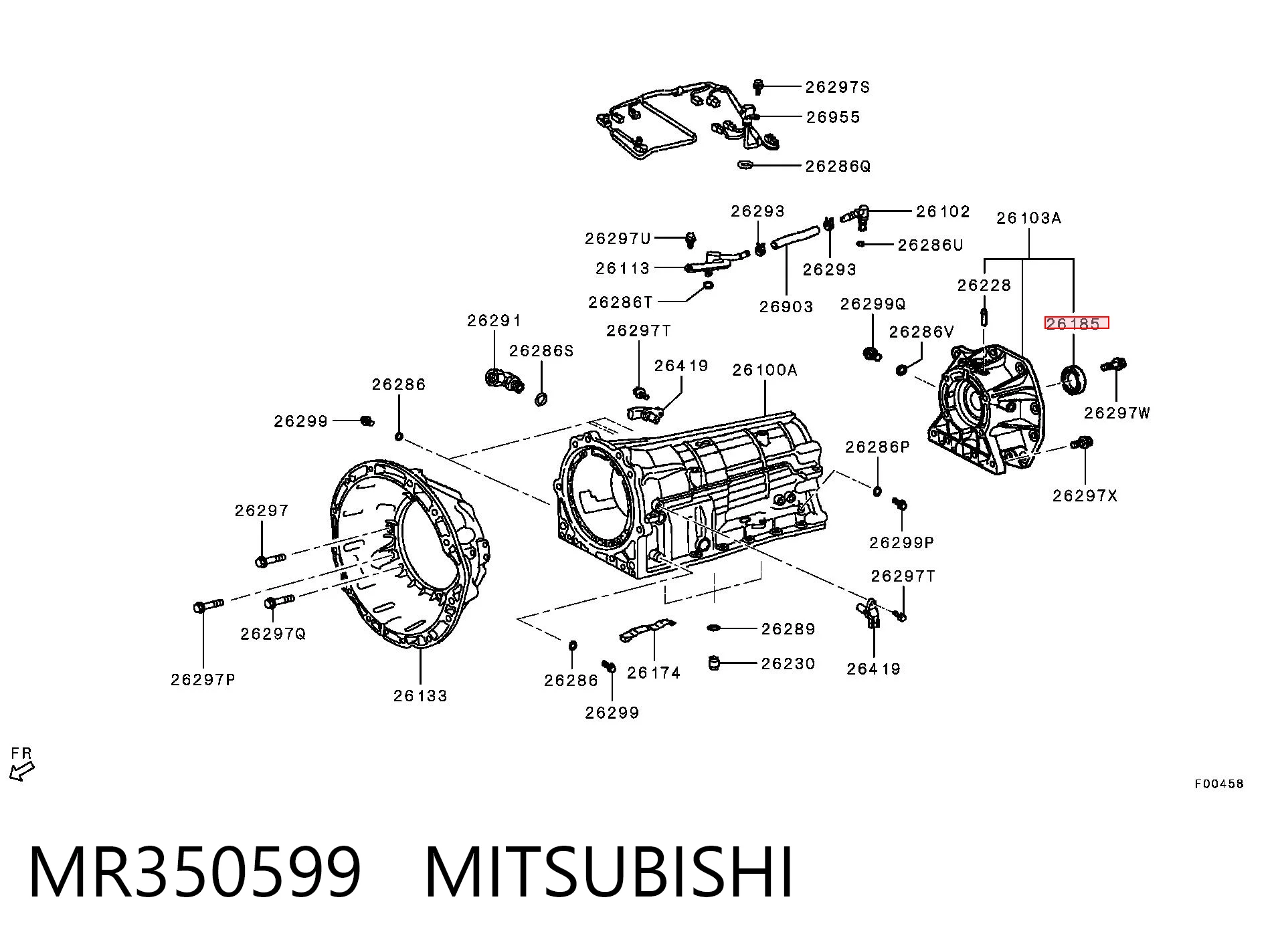 MR350599 Chrysler Сальник АКПП/КПП входного/первичного вала