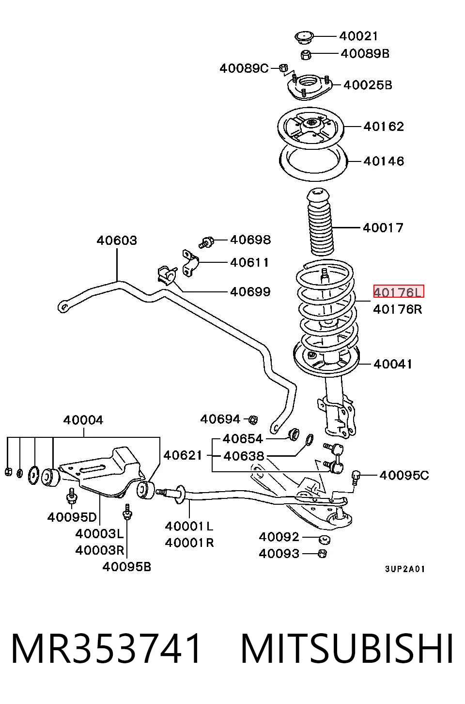 Пружина амортизатора передняя Mitsubishi Pajero PININ внедорожник (H60, H70) (1999 - 2005) цена, от 55.85 USD