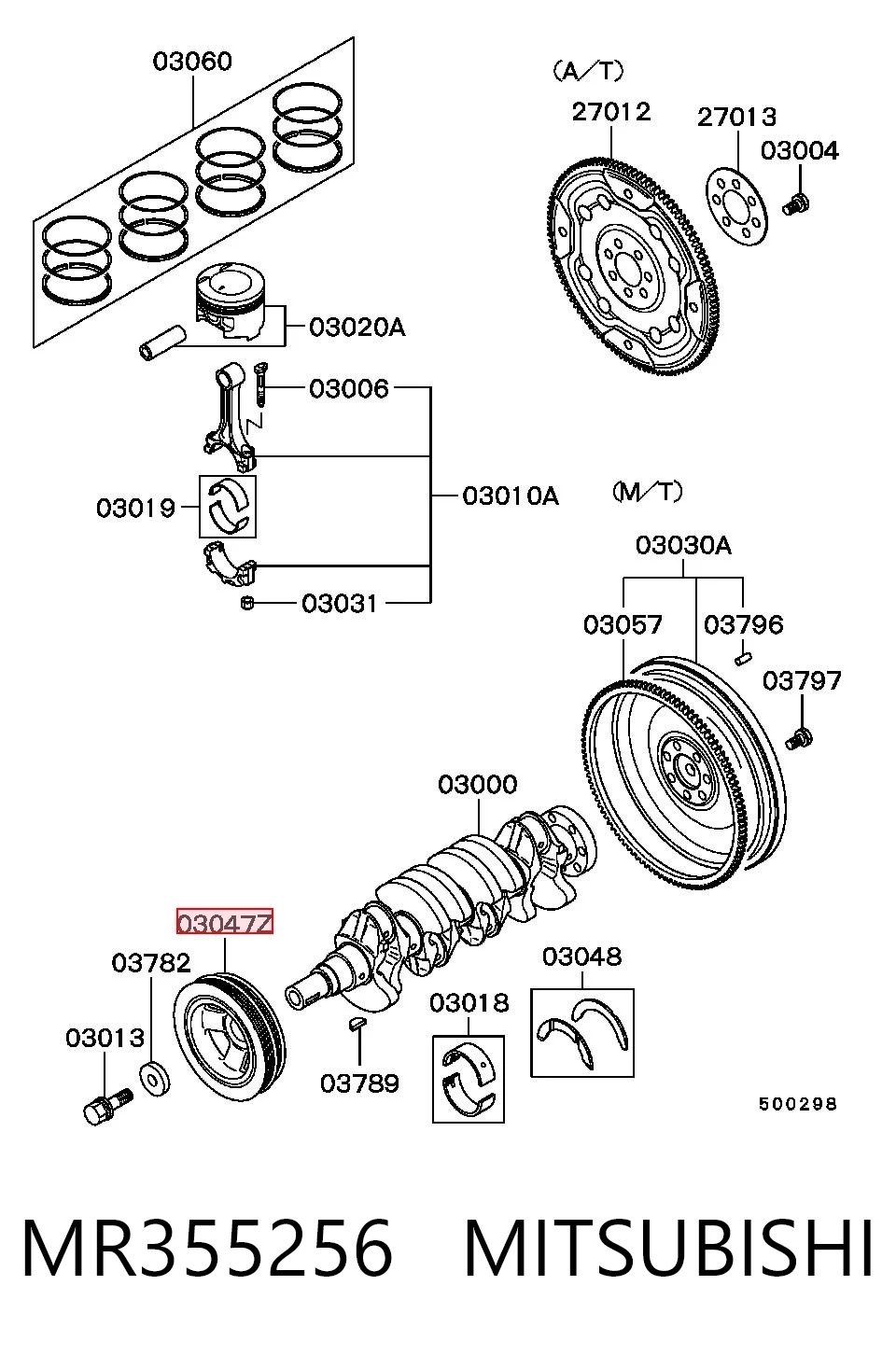 Шкив коленвала (демпфер) Mitsubishi Pajero PININ внедорожник (H60, H70) (1999 - 2005) цена, от 41.53 USD