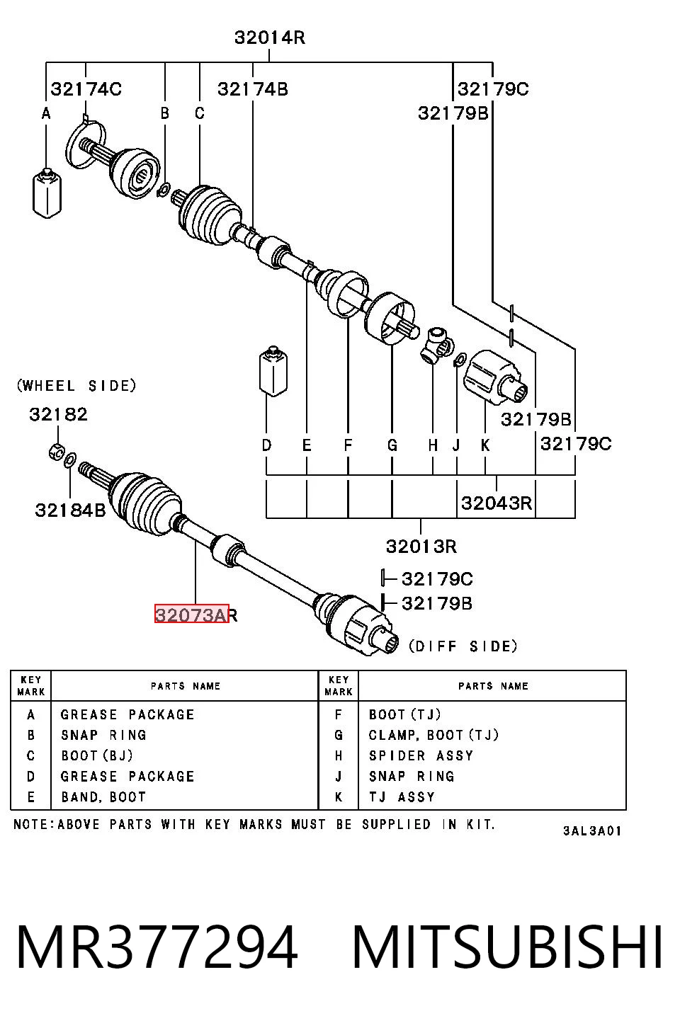 ШРУС наружный передний 303525 GKN-Spidan