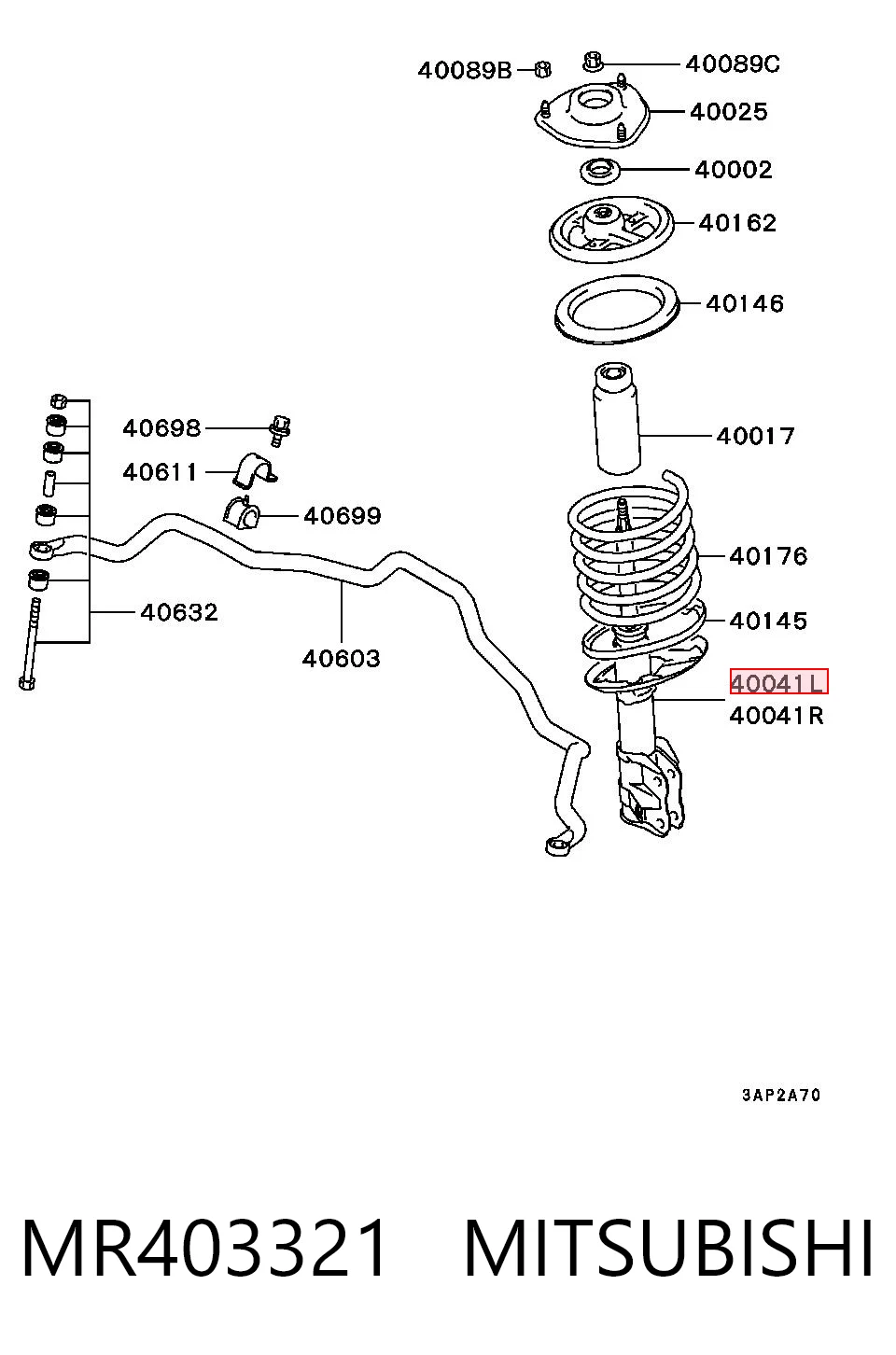 Амортизатор передний MITSUBISHI MR403321