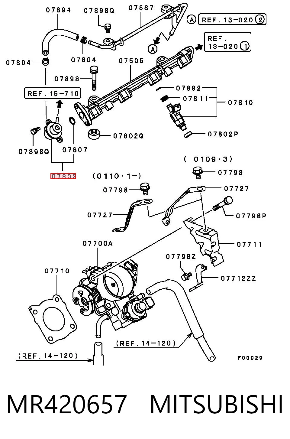 MR420657 Mitsubishi Регулятор давления в топливной рейке
