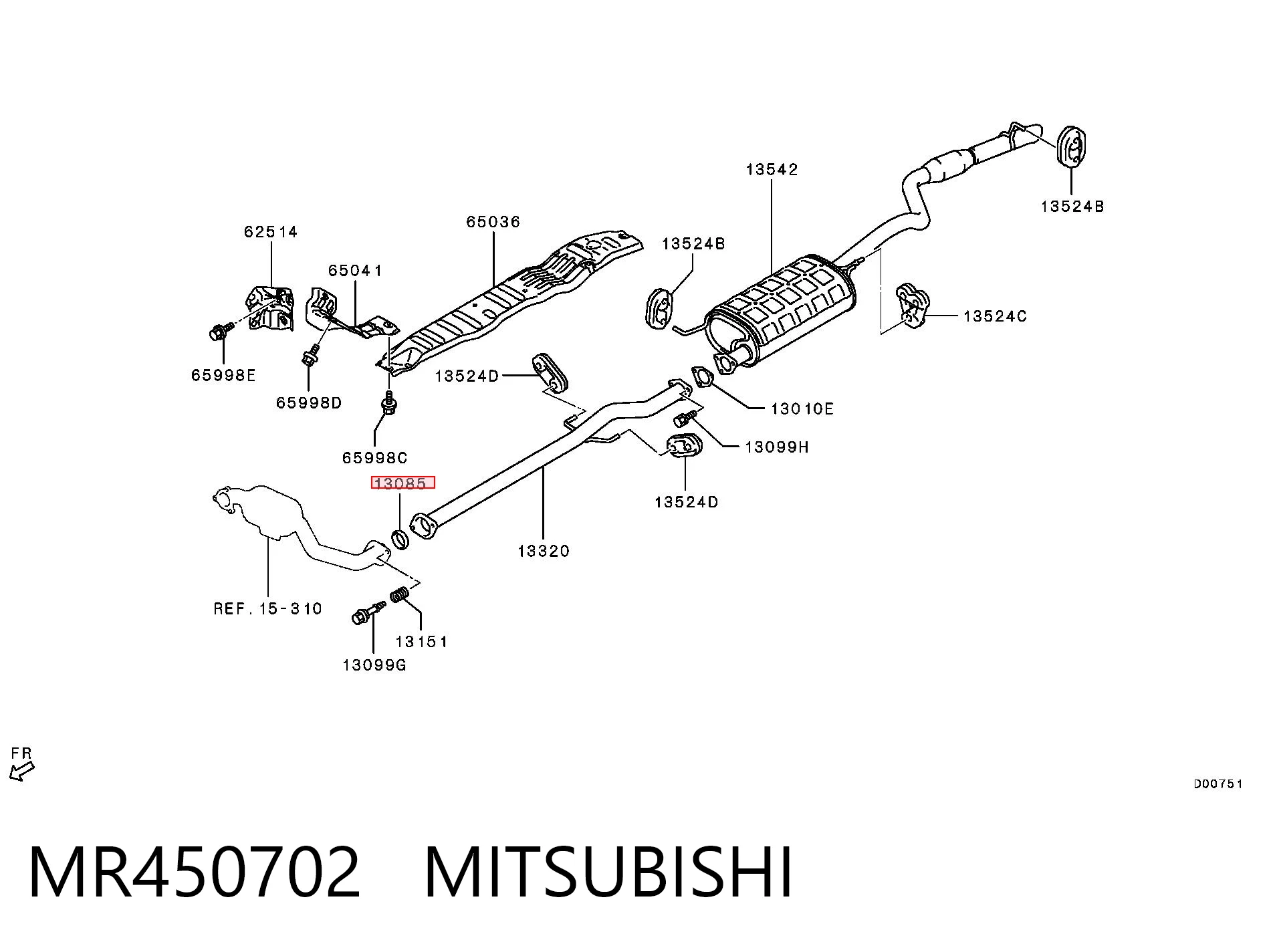 Купить MR450702 Chrysler Уплотнитель приемной трубы глушителя