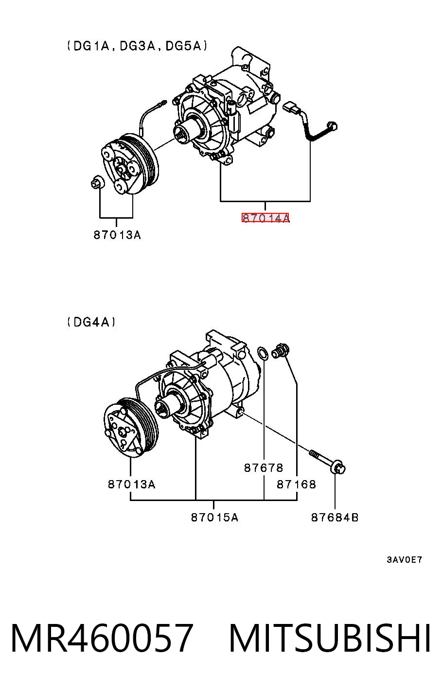 MR460057 Mitsubishi Компрессор хладагента