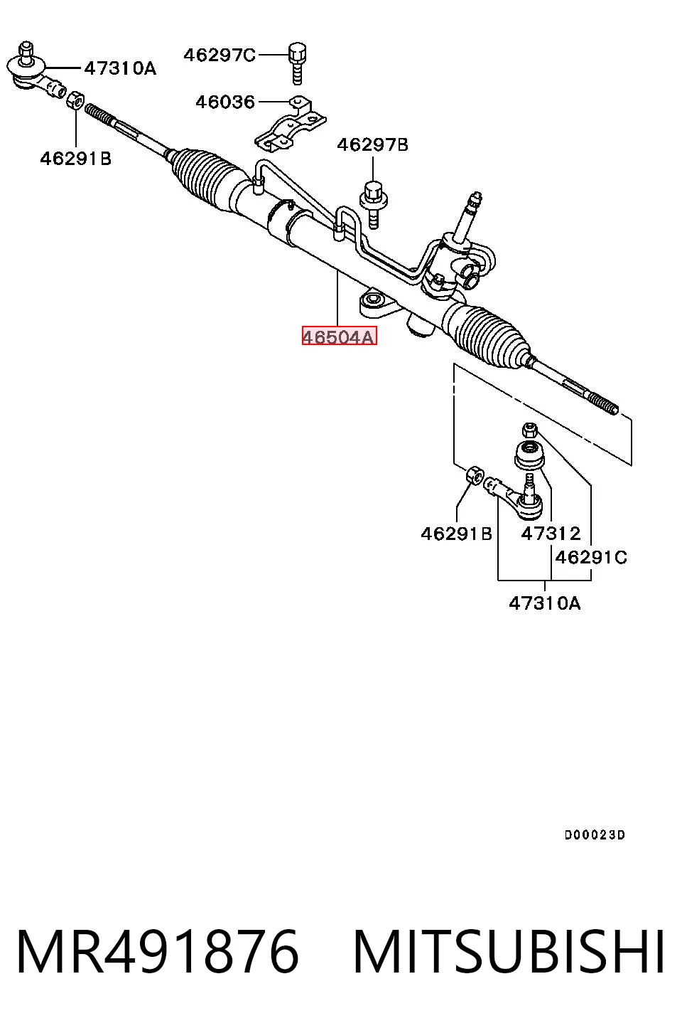 MR491876 Mitsubishi Управление рулевое в сборе