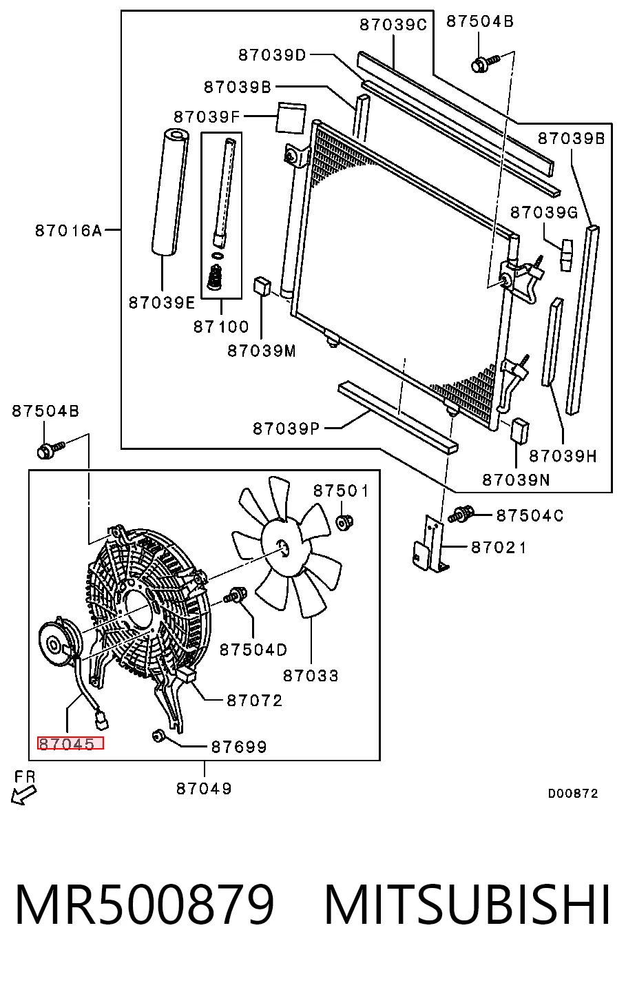 MR500879 Mitsubishi Мотор вентилятора кондиционера