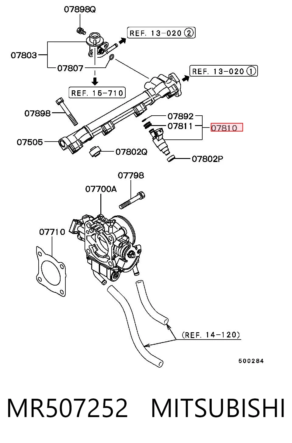 Топливные форсунки на Mitsubishi Space Wagon III N8, N9
