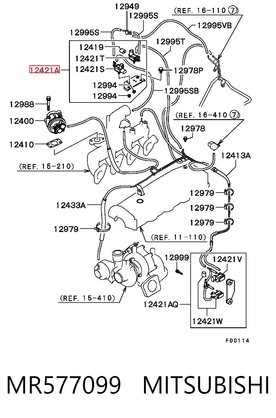 MR577099 Mitsubishi Соленоид давления наддува