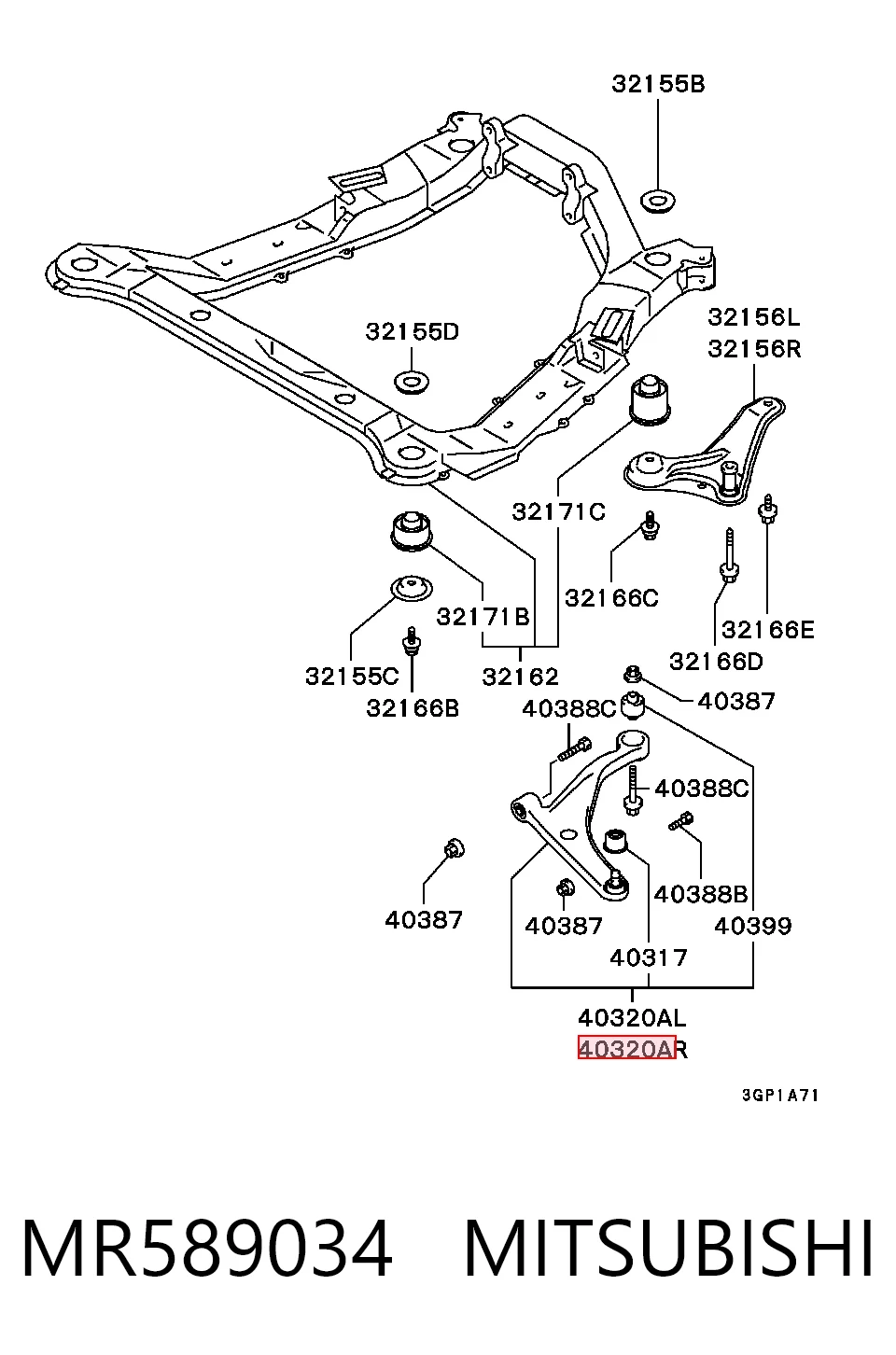 J35070 Japan Cars Рычаг передней подвески нижний, правый