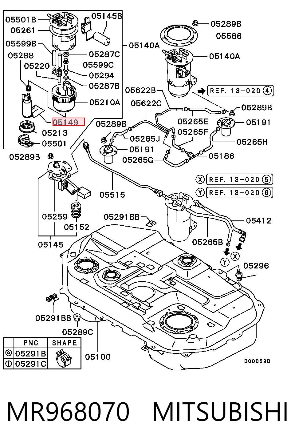 Купить MR968070 Chrysler Элемент-турбинка топливного насоса