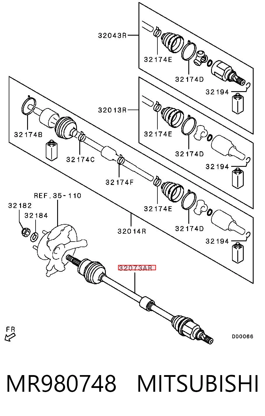 Привод передний правый Mitsubishi Colt VI хэтчбек (Z3A) (2004 - 2008) цена, от 74.51 USD