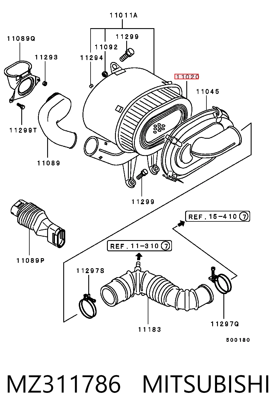 Фильтр воздушный MITSUBISHI MZ311786
