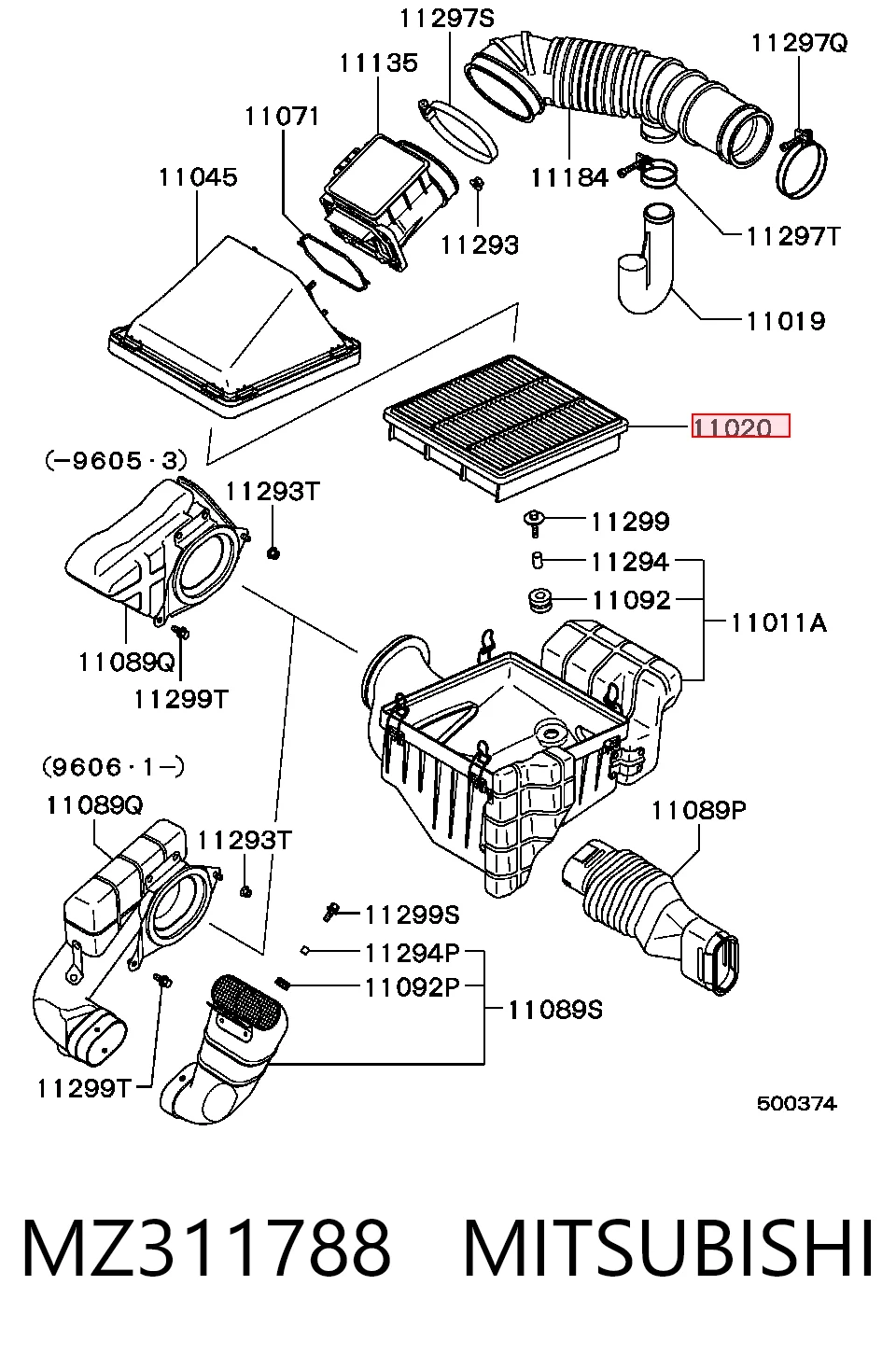 Фильтр воздушный MITSUBISHI MZ311788