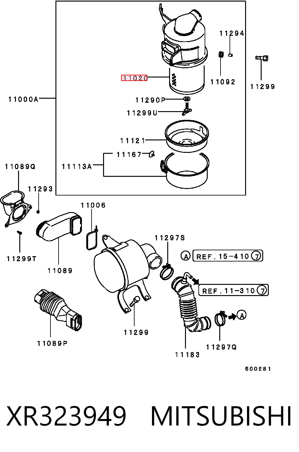 Фильтр воздушный MITSUBISHI XR323949