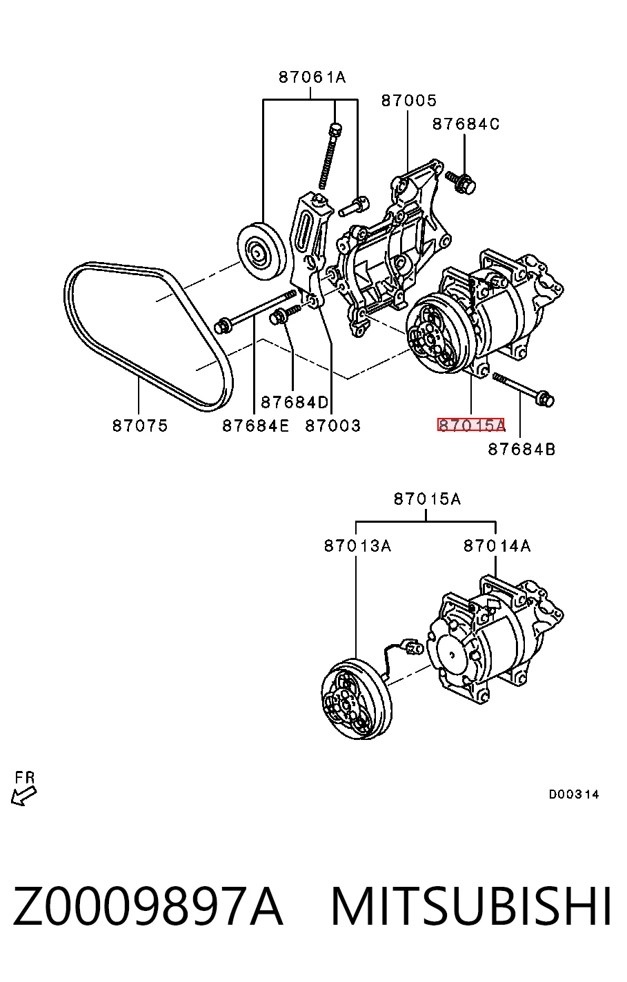Z0009897A Mitsubishi Компрессор хладагента