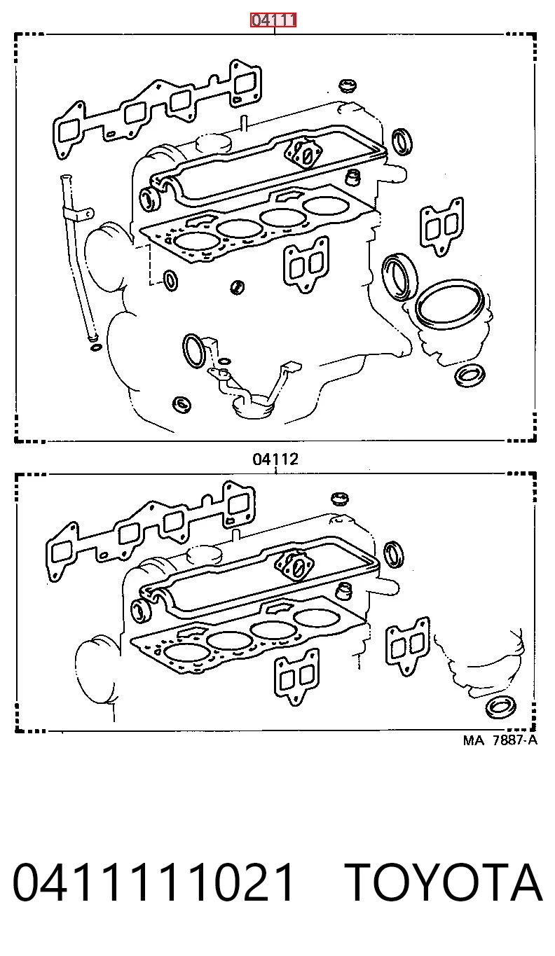 Полный комплект прокладок двигателя Toyota Corolla лифтбек (E9) (1987 - 1992) цена, от 57.72 USD