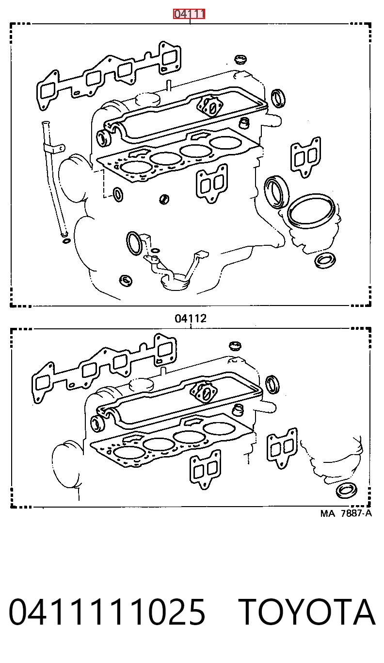 Комплект прокладок на двигатель на Toyota Corolla  E9