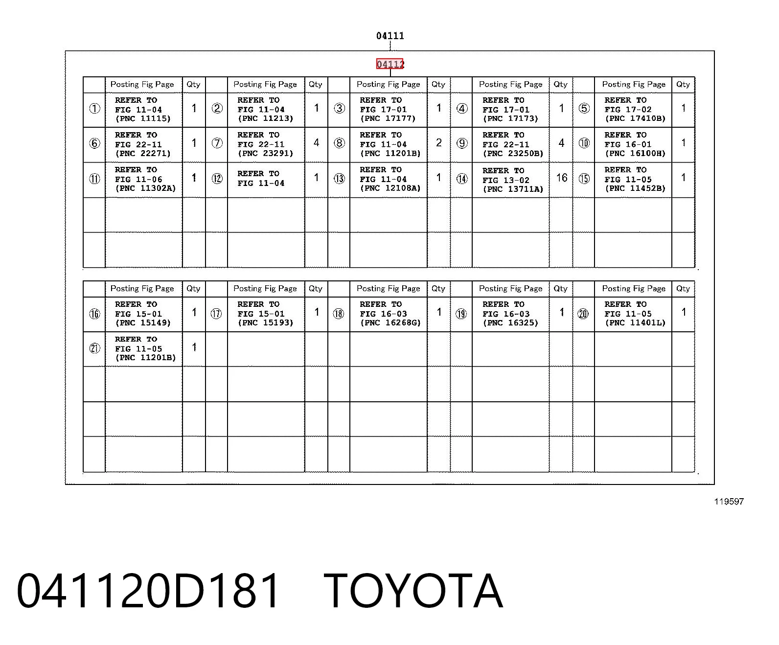 041120D181 Toyota