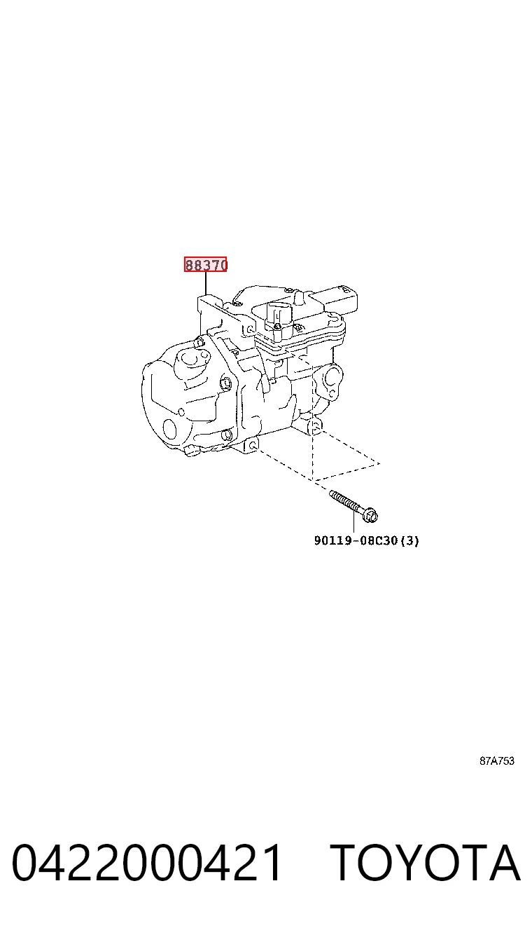 0422000421 Toyota Компрессор хладагента