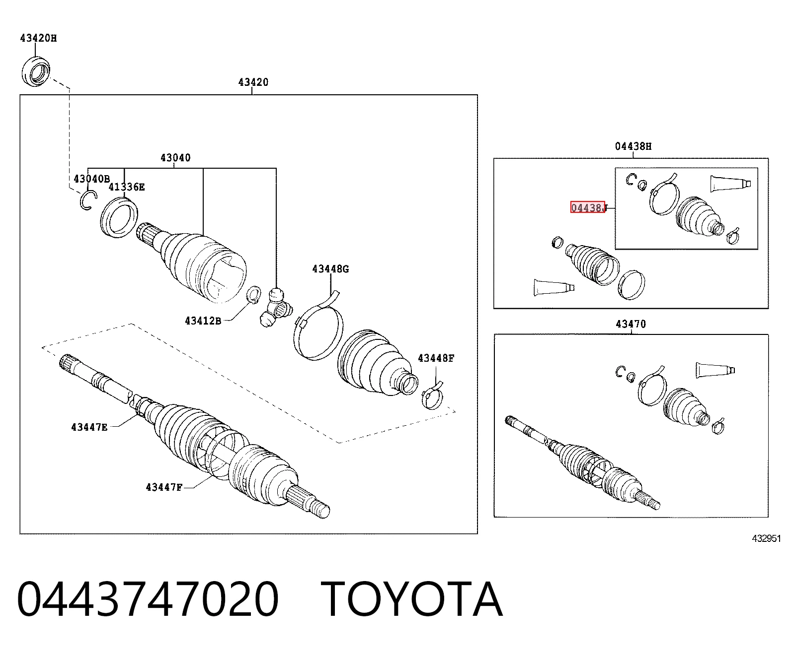 0443747020 Toyota Пыльник ШРУСа передней полуоси внутренний