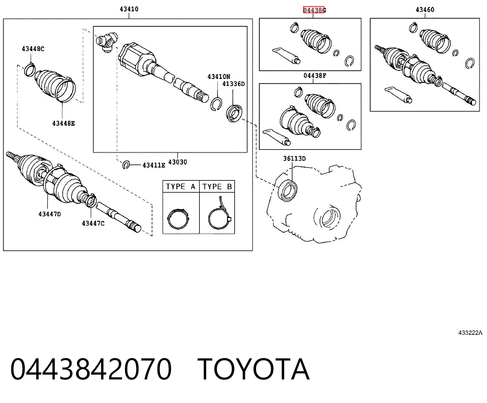 Пыльник ШРУСа передней полуоси внутренний на Lexus RX 300/330/350/400H U3