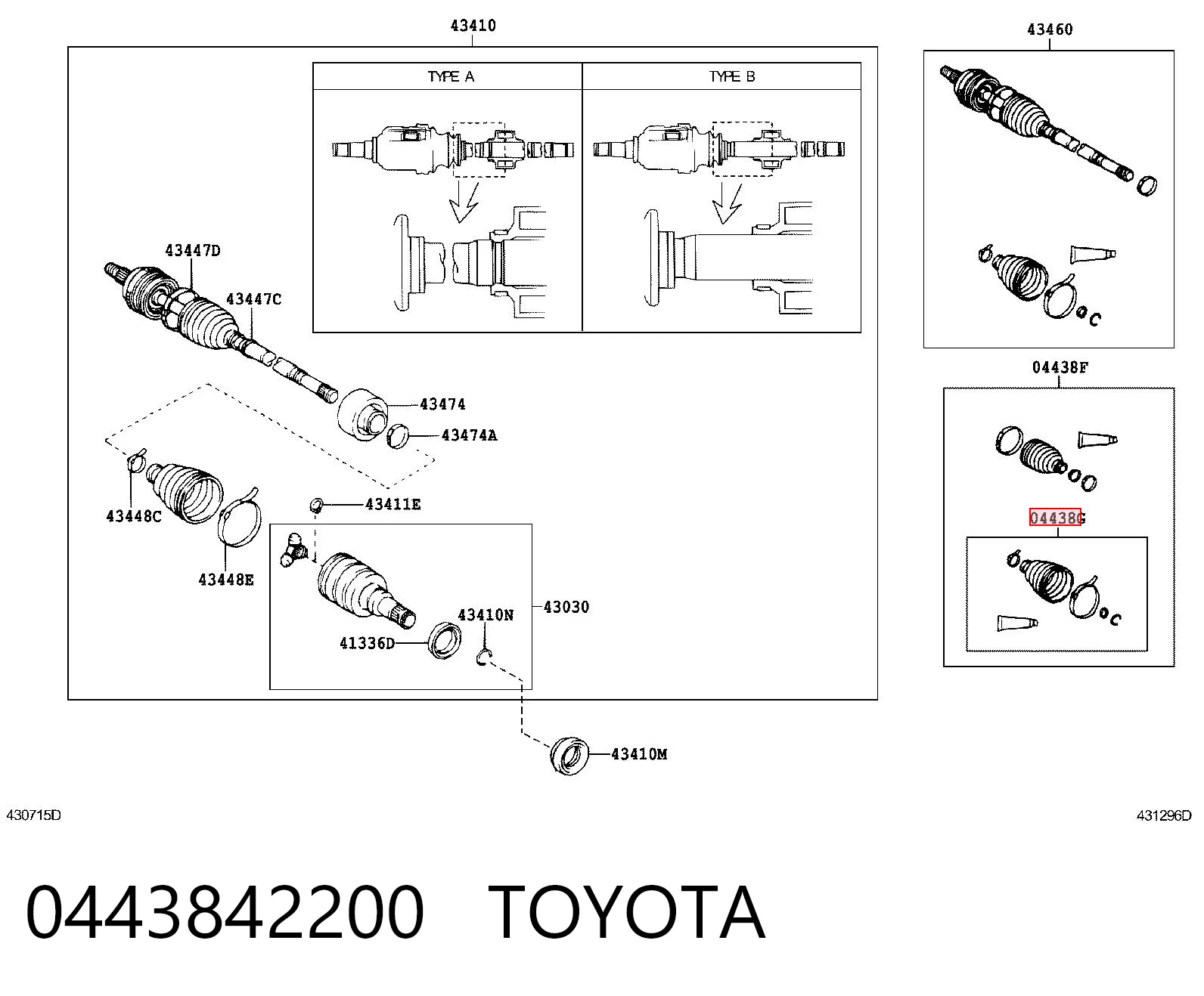 Купить TY0464 DAC Пыльник ШРУСа внутренний, передней полуоси, правый