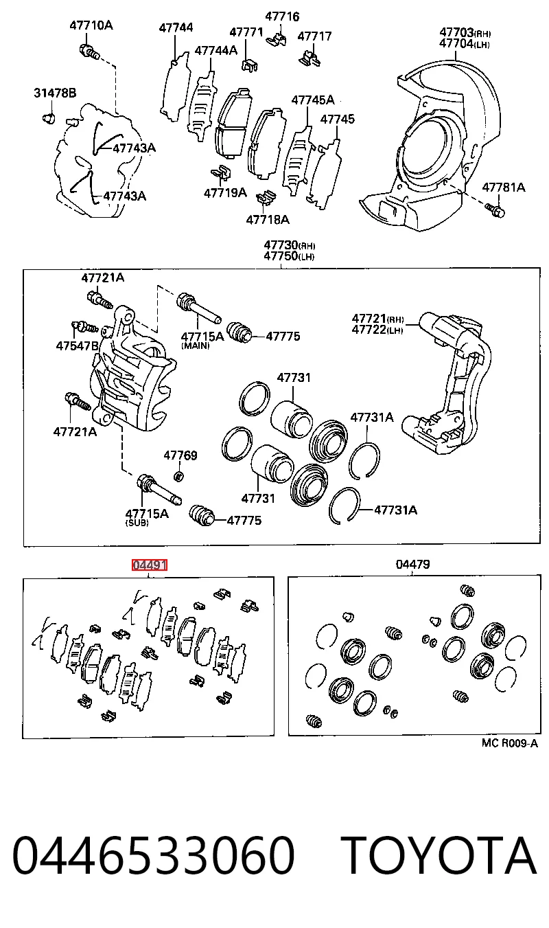 0446533060 Toyota Колодки передние