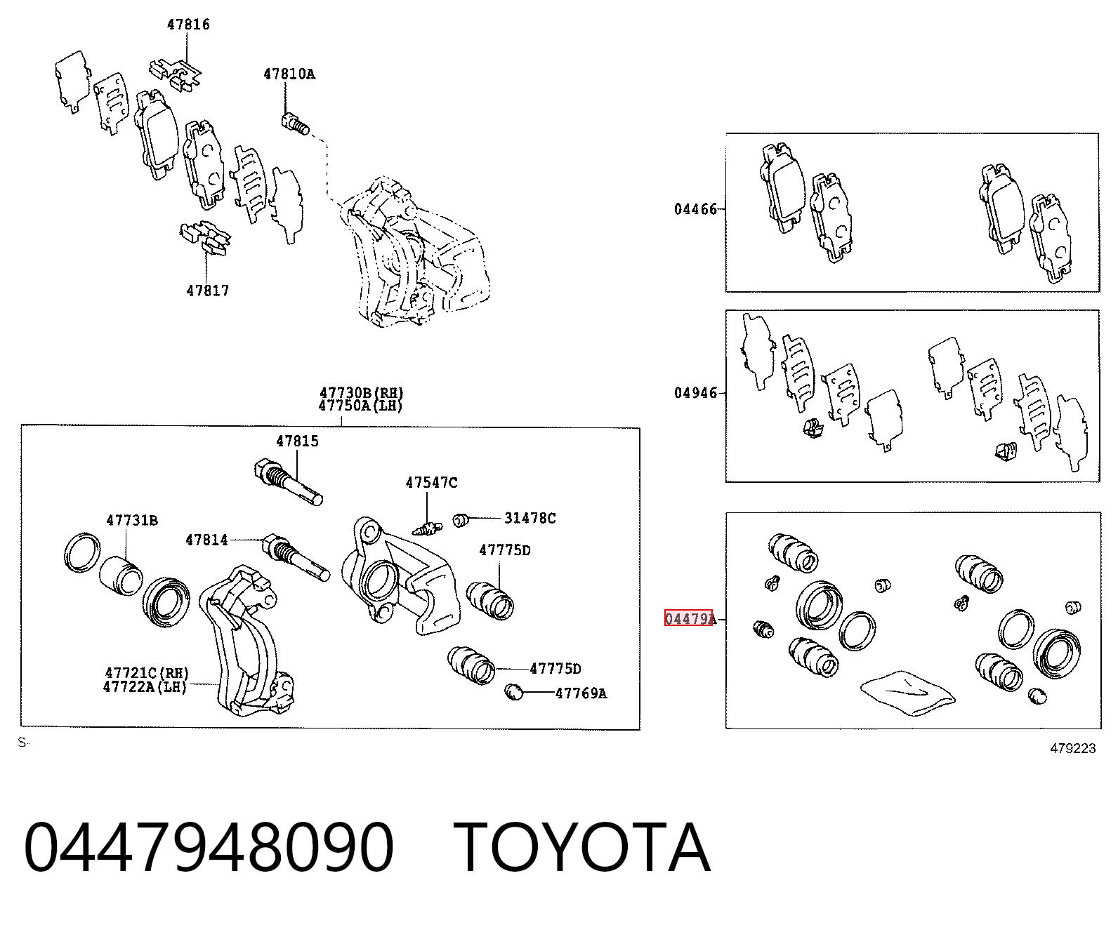 Ремкомплект суппортов Lexus RX 330/350 внедорожник (U3) (2003 - 2008) цена, от 26.34 USD