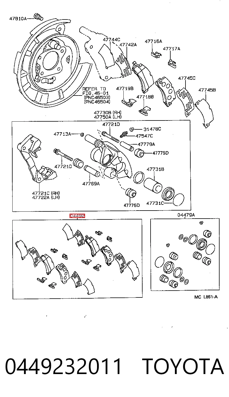 0449232011 Toyota Колодки тормозные дисковые комплект