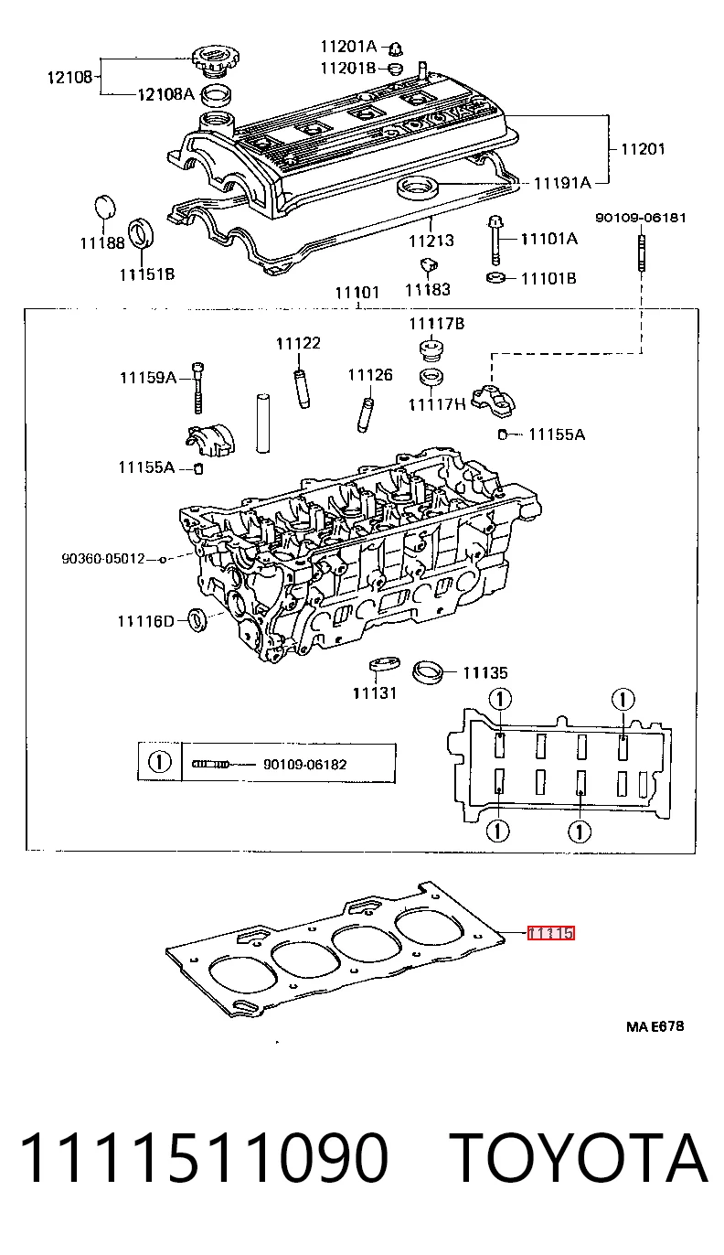 Прокладка ГБЦ Toyota Corolla лифтбек (E10) (1992 - 1997) цена, от 21.10 USD