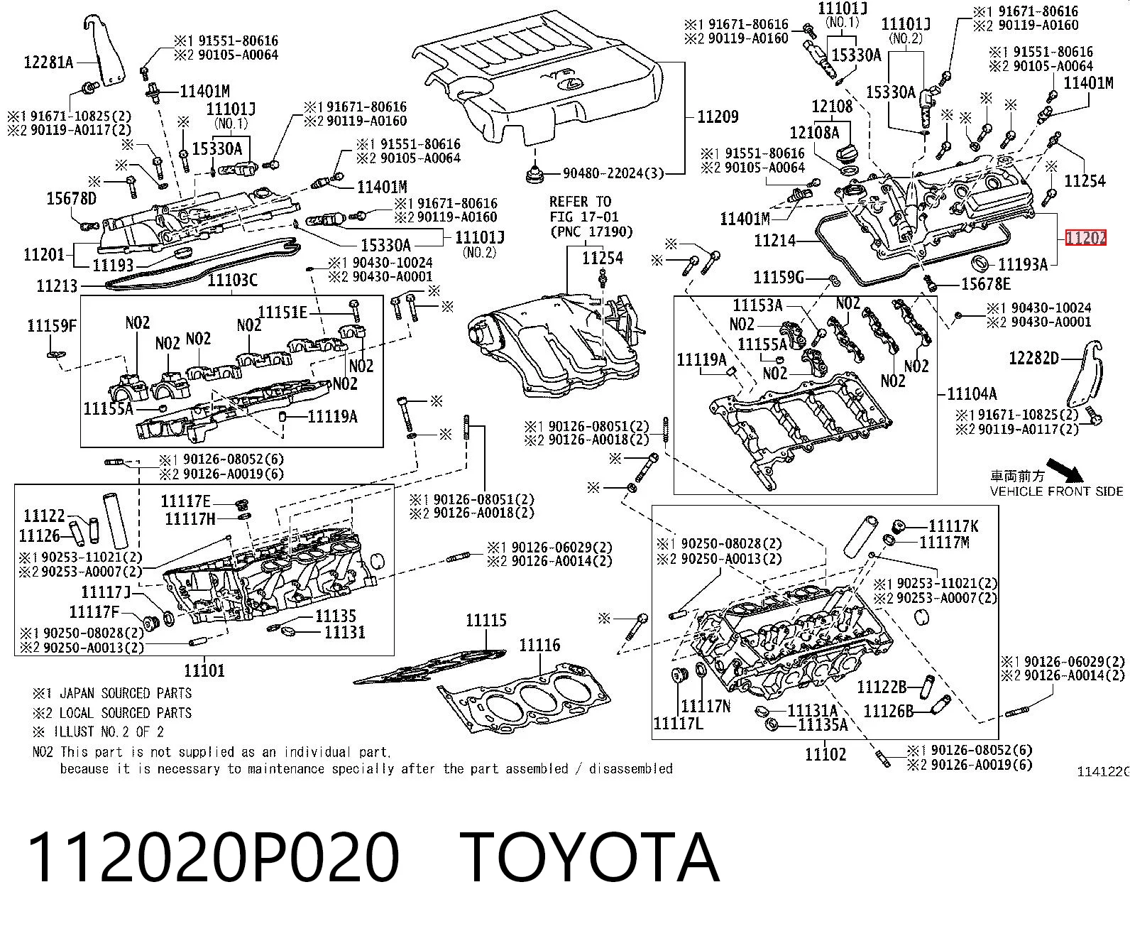112020P020 Toyota Крышка клапанная левая