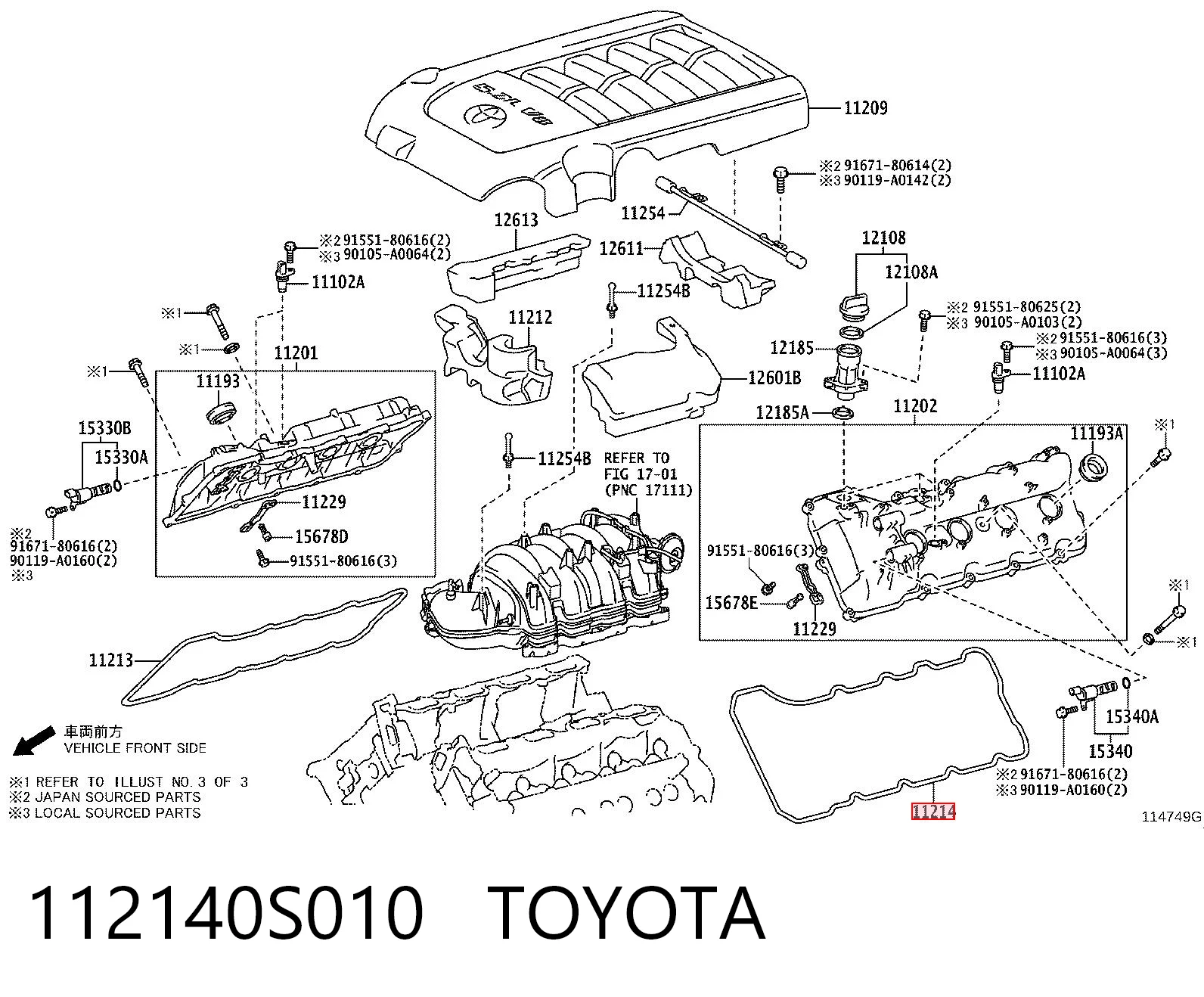 112140S010 Toyota Левая прокладка клапанной крышки