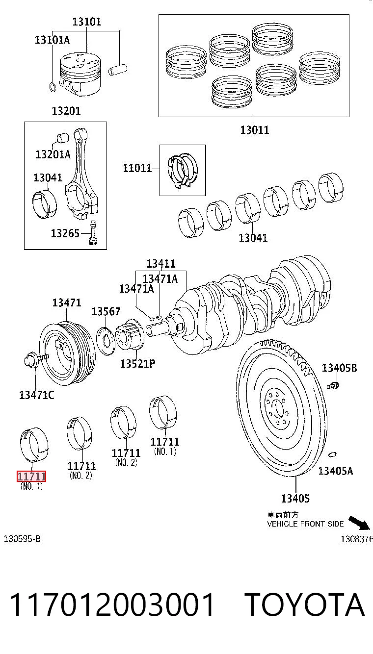 117012003001 Toyota Подшипник скольжения коленвала
