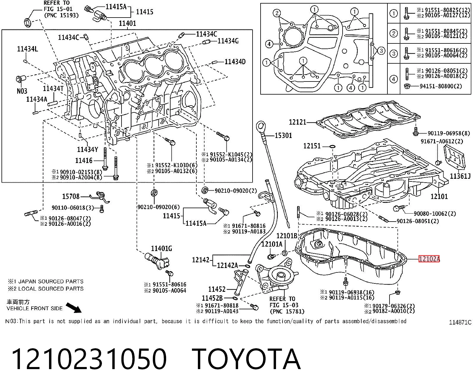 Картер масляный на Lexus RX 300/330/350/400H U3